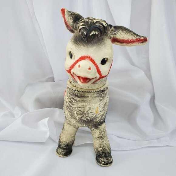 Vintage The Sun Rubber Company Donkey Toy 1961 Marble Rollers Head Turns - Picture 10 of 16